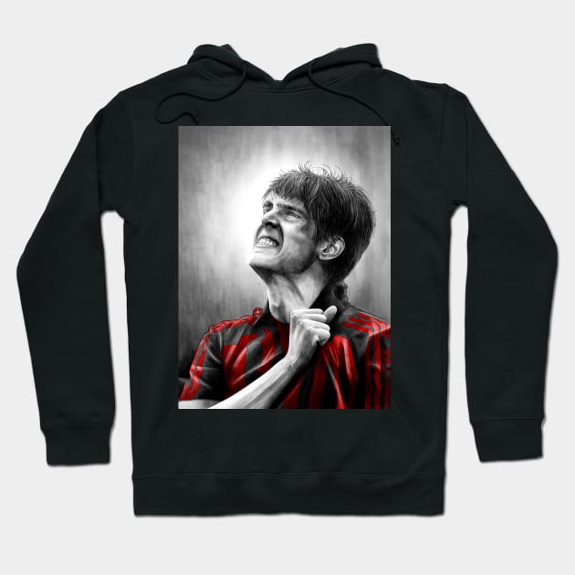 Kaka - AC Milan Serie A Football Artwork Hoodie by barrymasterson